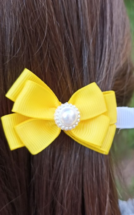 Κλιπ μαλλιών Κίτρινος φιόγκος 3D